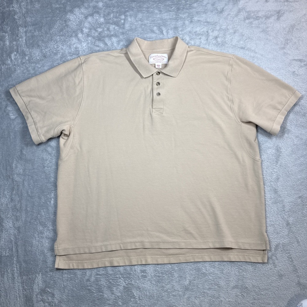 Filson Pique Polo Shirt Mens XXL Tan Heavyweight Cotton Short Sleeve